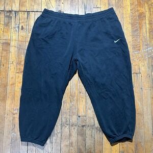 Nike Sweatpants Women's Size 3X Black Swoosh Logo Drawstring Waist Tapered Leg
